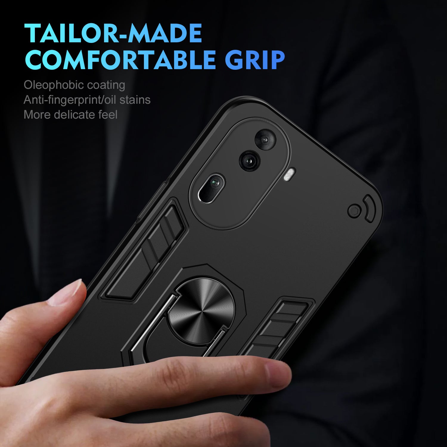 For Oppo Reno11 Pro 5G (Global) Case Ring Kickstand Anti-fall Phone Cover Supports Magnetic Car Mount For Oppo Reno11 Pro 5G (Global) Case Ring Kickstand Anti-fall Phone Cover Supports Magnetic Car Mount